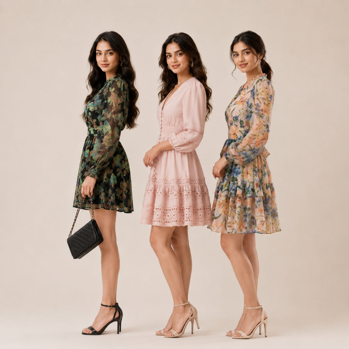 3 Printed Dress for Women - Perfect for Summers. ( P-1 )