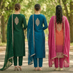 3 Pack Of Printed Cotton Kurta Set With Dupatta (VP-21)