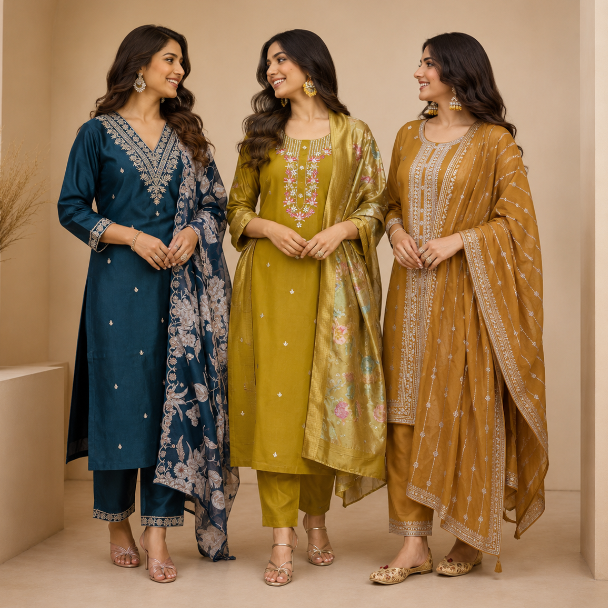 3 Kurta Set with Dupatta - Comfort For Every Occasion & Daily Wear ( D2 )