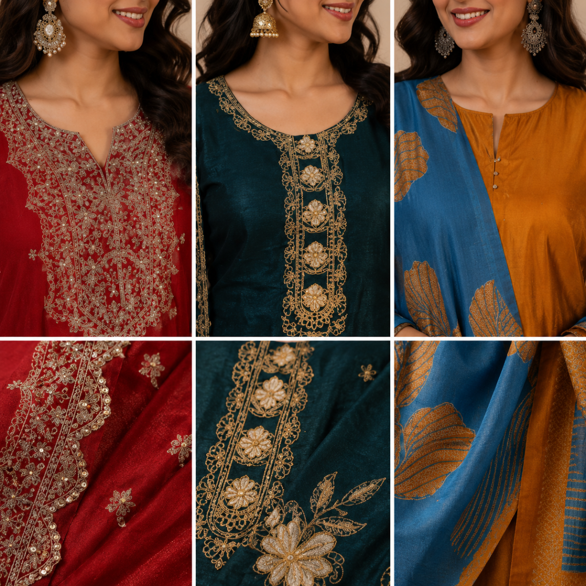 3 Printed Kurta Sets With Dupatta ( P1 )