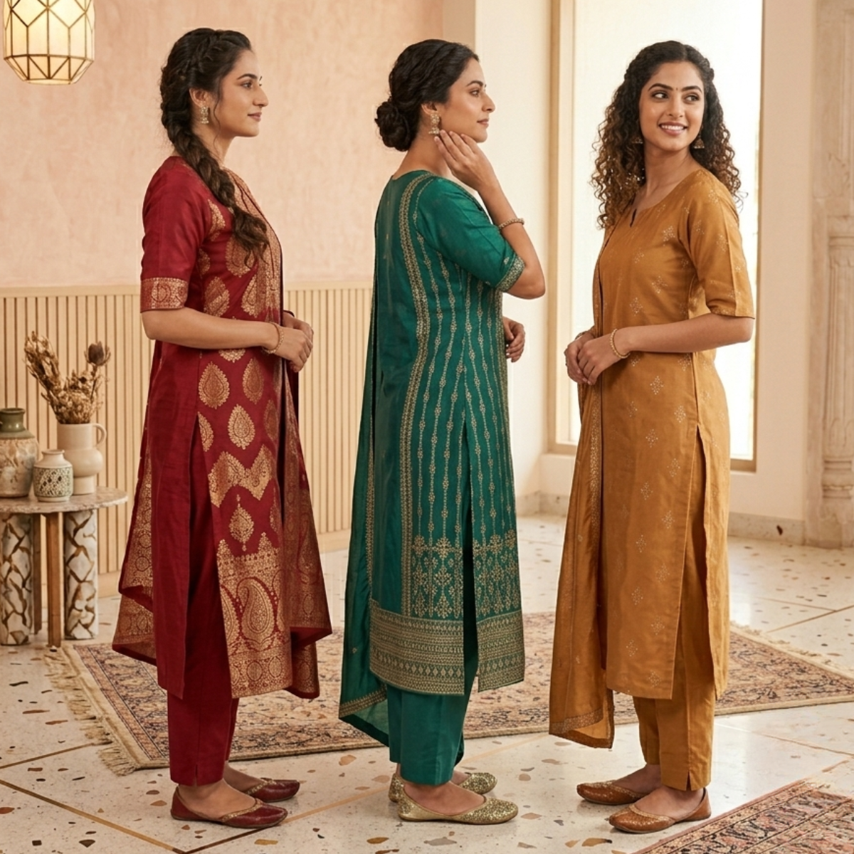 3 Kurta Set With Dupatta - Perfect For Every Occasion ( D-2 )