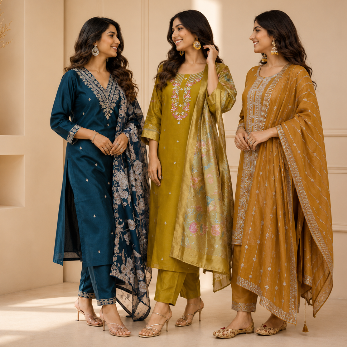 3 Kurta Set with Dupatta - Comfort For Every Occasion & Daily Wear ( D2 )