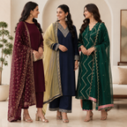 3 Printed Kurta Sets With Dupatta ( P2 )
