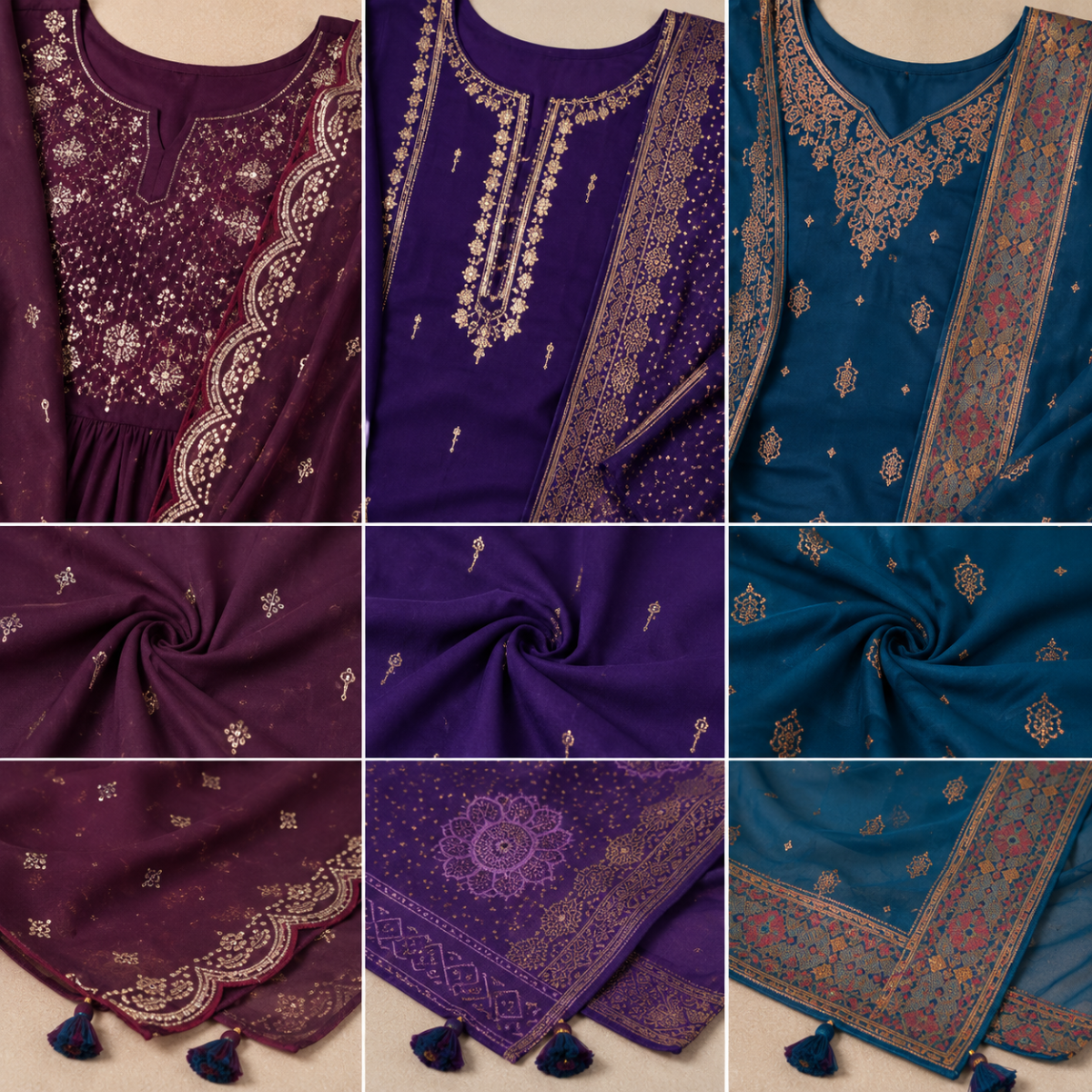 3 Kurta Set With Dupatta - Perfect For Every Occasion ( D-8 )