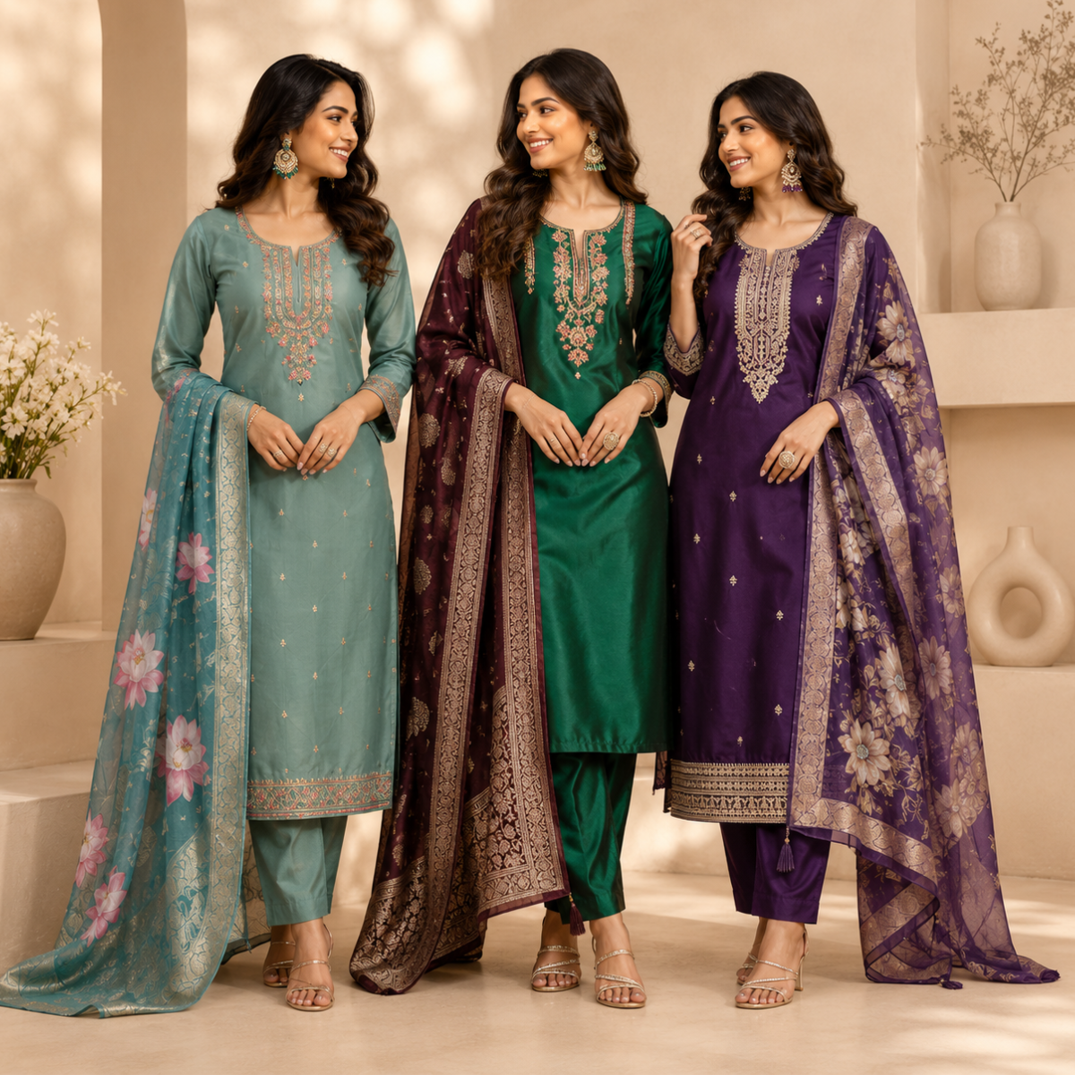 3 Kurta Set with Dupatta - Comfort For Every Occasion & Daily Wear ( D3 )