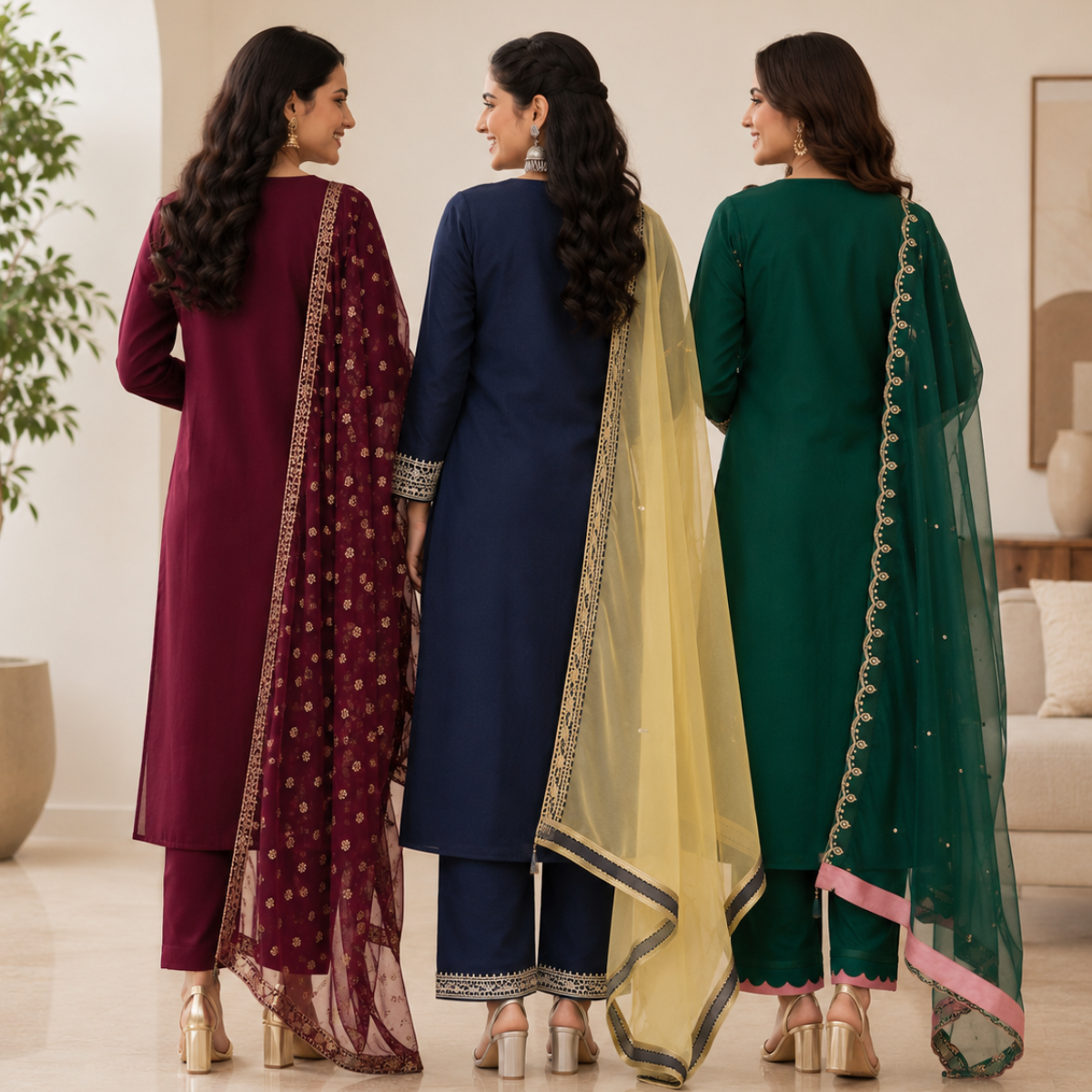 3 Printed Kurta Sets With Dupatta ( P2 )