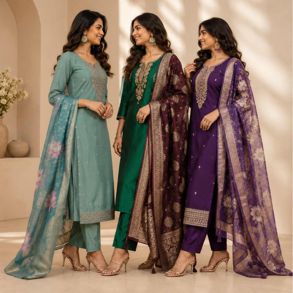 3 Kurta Set with Dupatta - Comfort For Every Occasion & Daily Wear ( D3 )