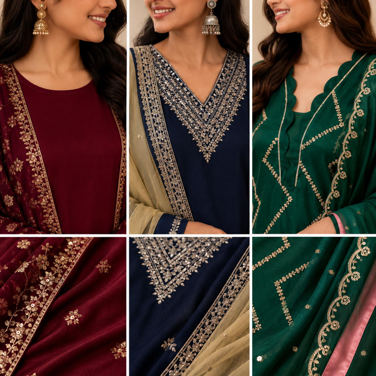 3 Printed Kurta Sets With Dupatta ( P2 )