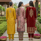 3 Pack Of Printed Cotton Kurta Set With Dupatta (VP-22)