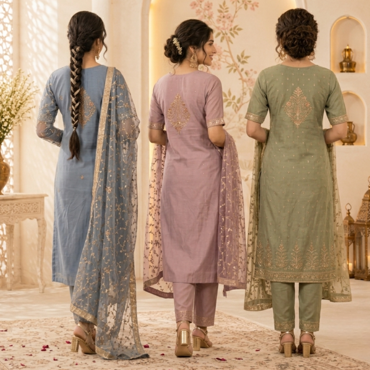 3 Kurta Set With Dupatta - Perfect For Every Occasion ( D-3 )