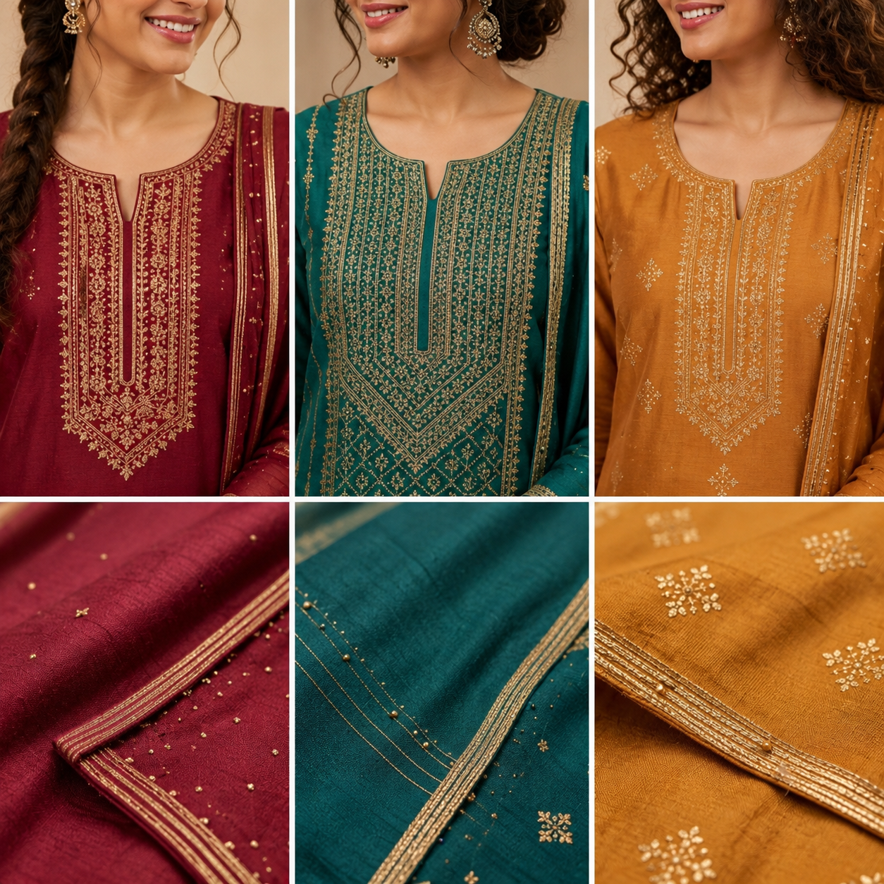 3 Kurta Set With Dupatta - Perfect For Every Occasion ( D-2 )