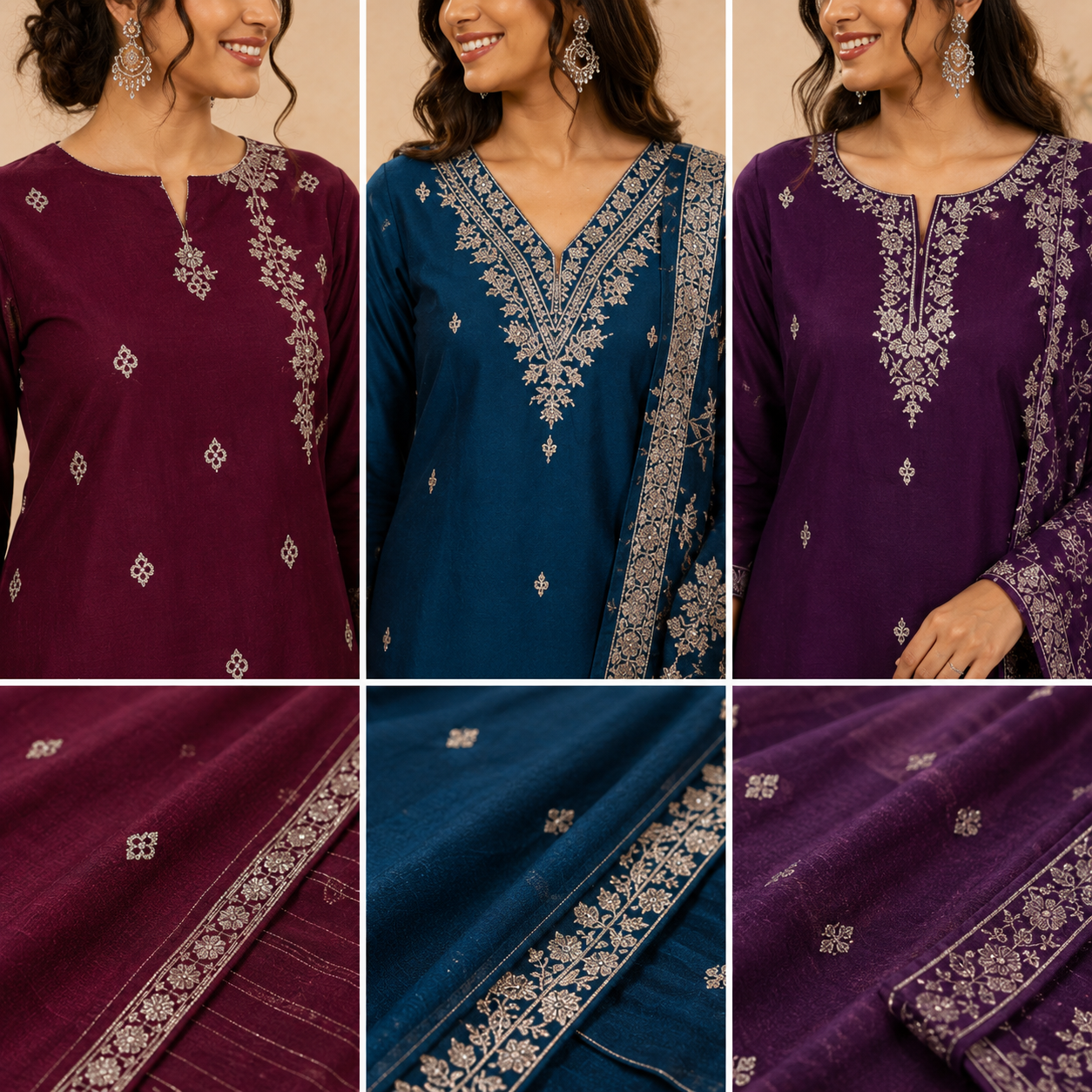 3 Kurta Set With Dupatta - Perfect For Every Occasion ( D-4 )