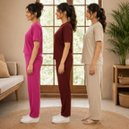 Pack of 3  Women Cotton T-Shirt Trouser Set (T-10)