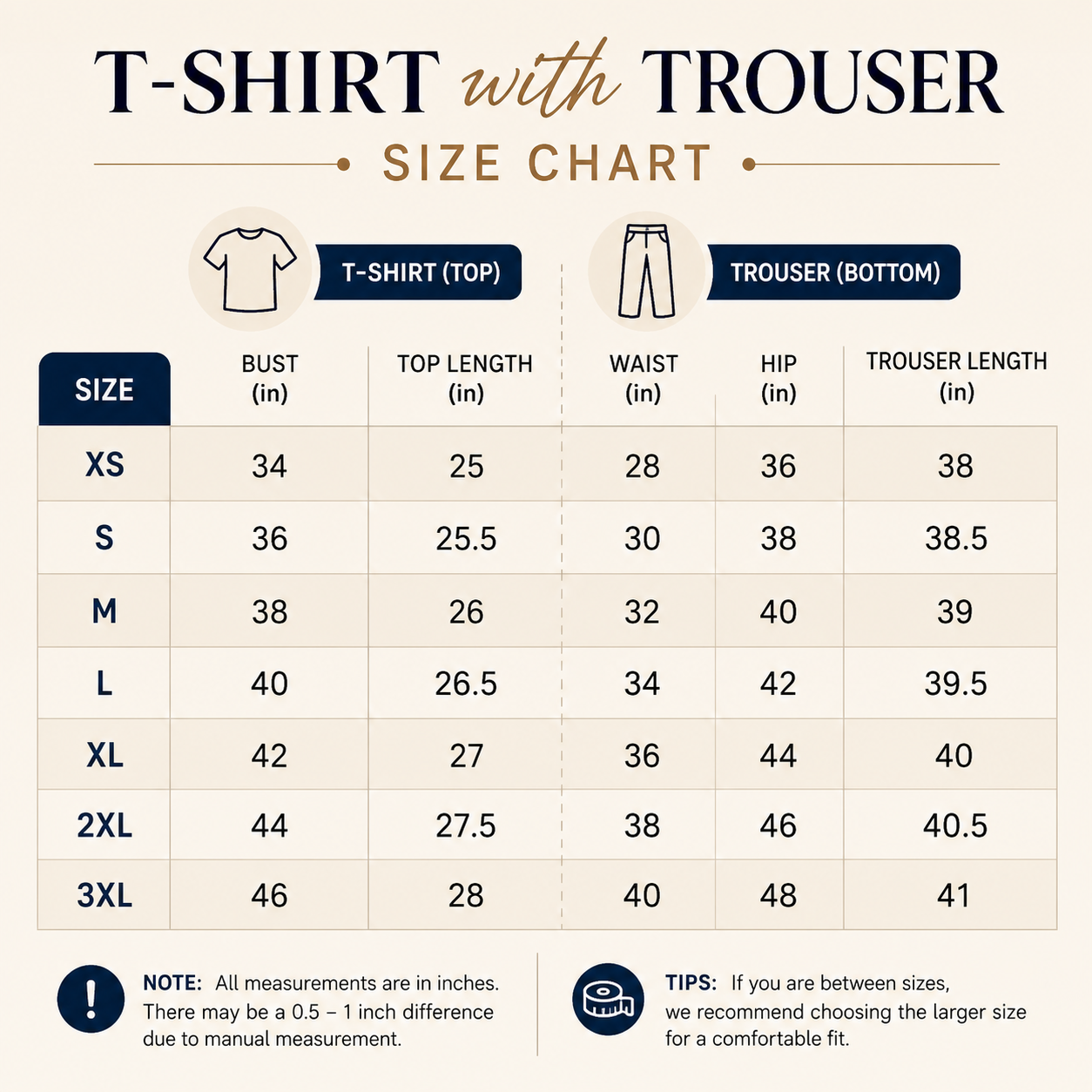 3 T-Shirt with Trouser Comfort Wear ( T10 )